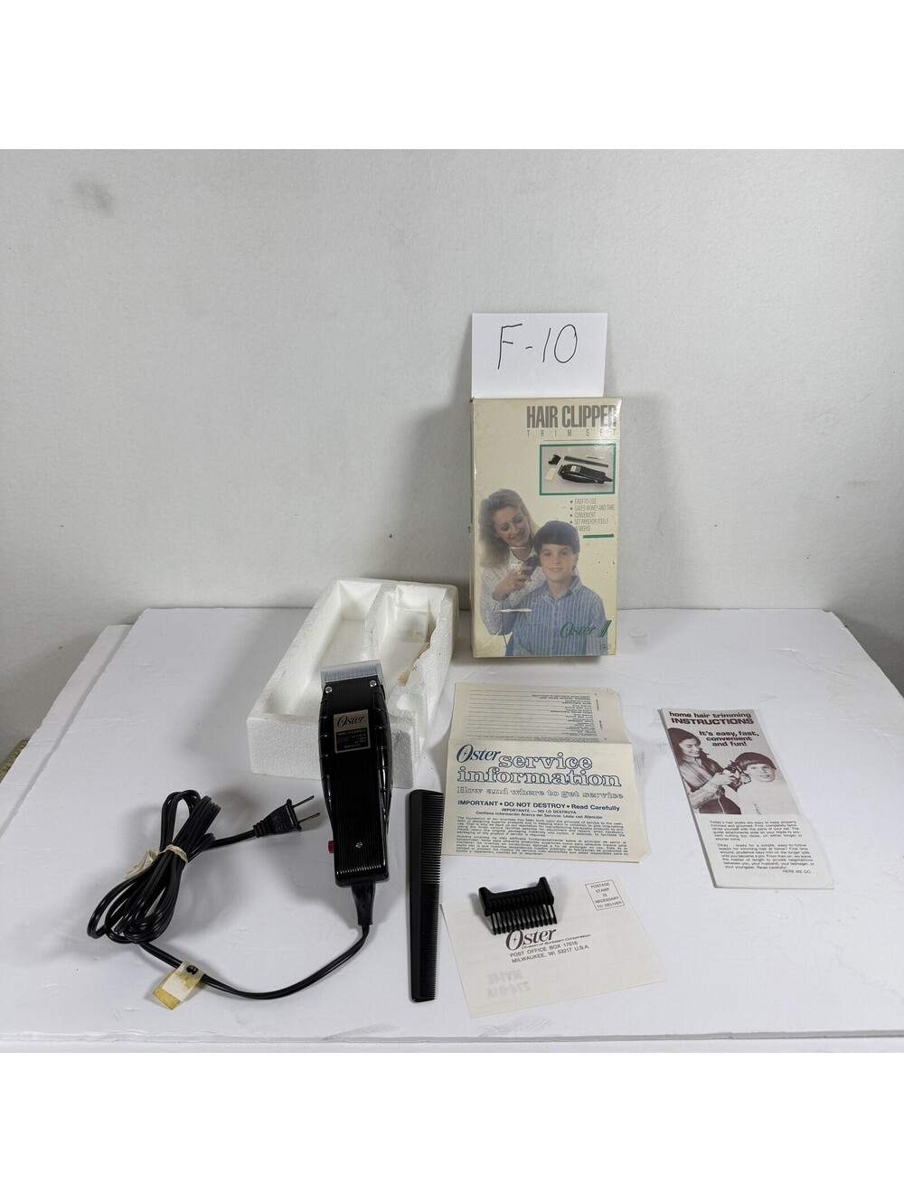 Vintage Oster 274 Series A Hair Clipper Trim Set F-10